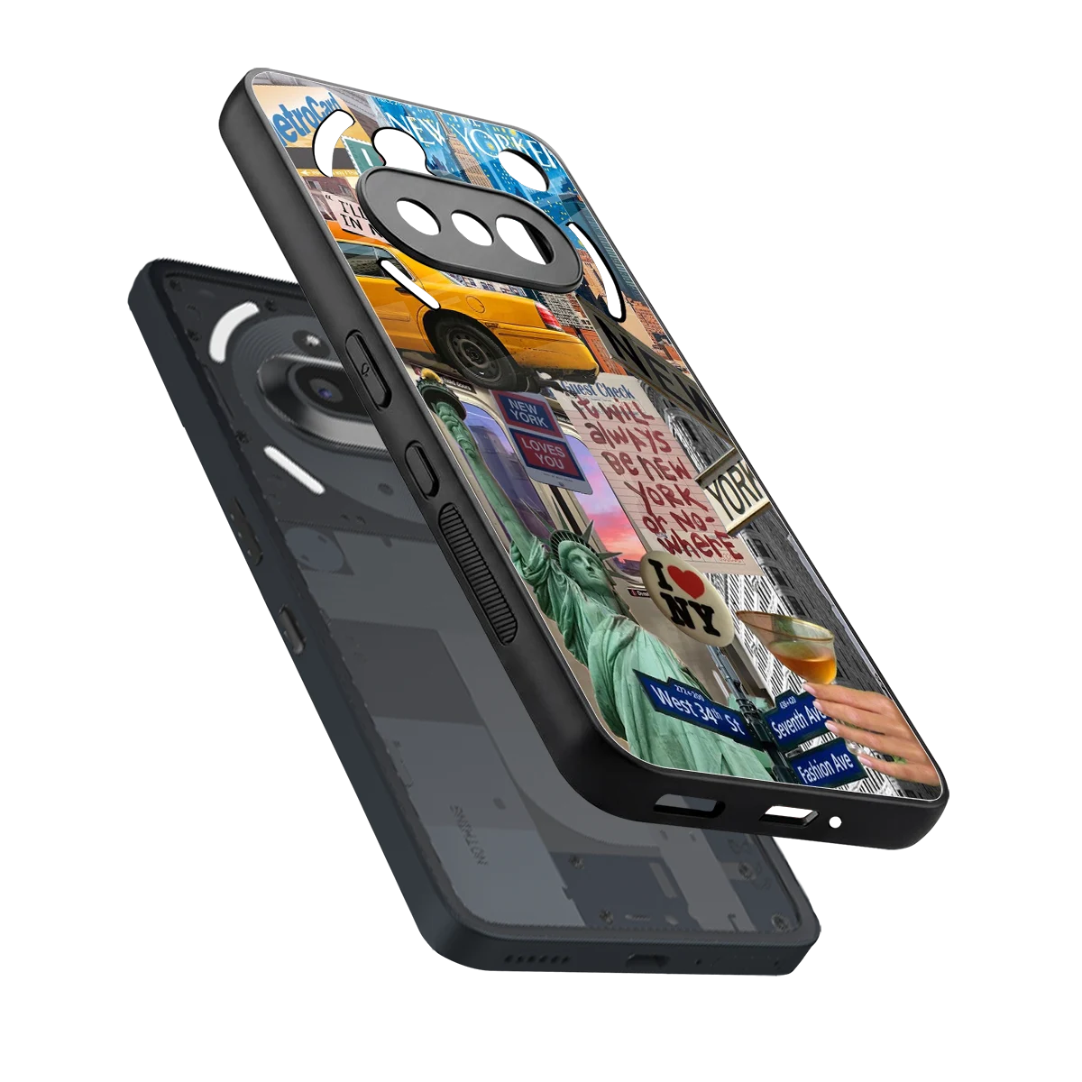 NY Forever sleek nothing phone 3a cover with tempered glass back and TPU edges