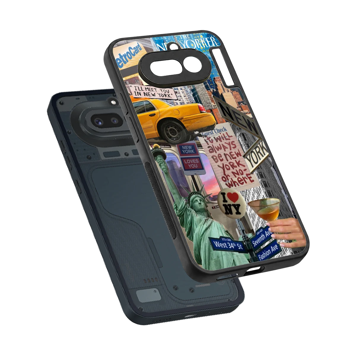 NY Forever sleek nothing phone 4a cover with tempered glass back and TPU edges