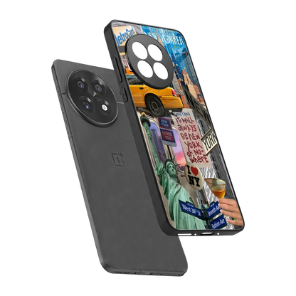 NY Forever sleek oneplus 13r cover with tempered glass back and TPU edges