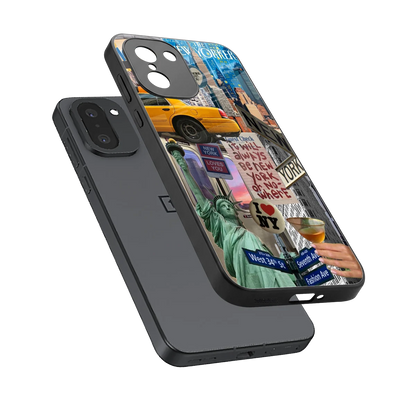NY Forever sleek oneplus 15r cover with tempered glass back and TPU edges