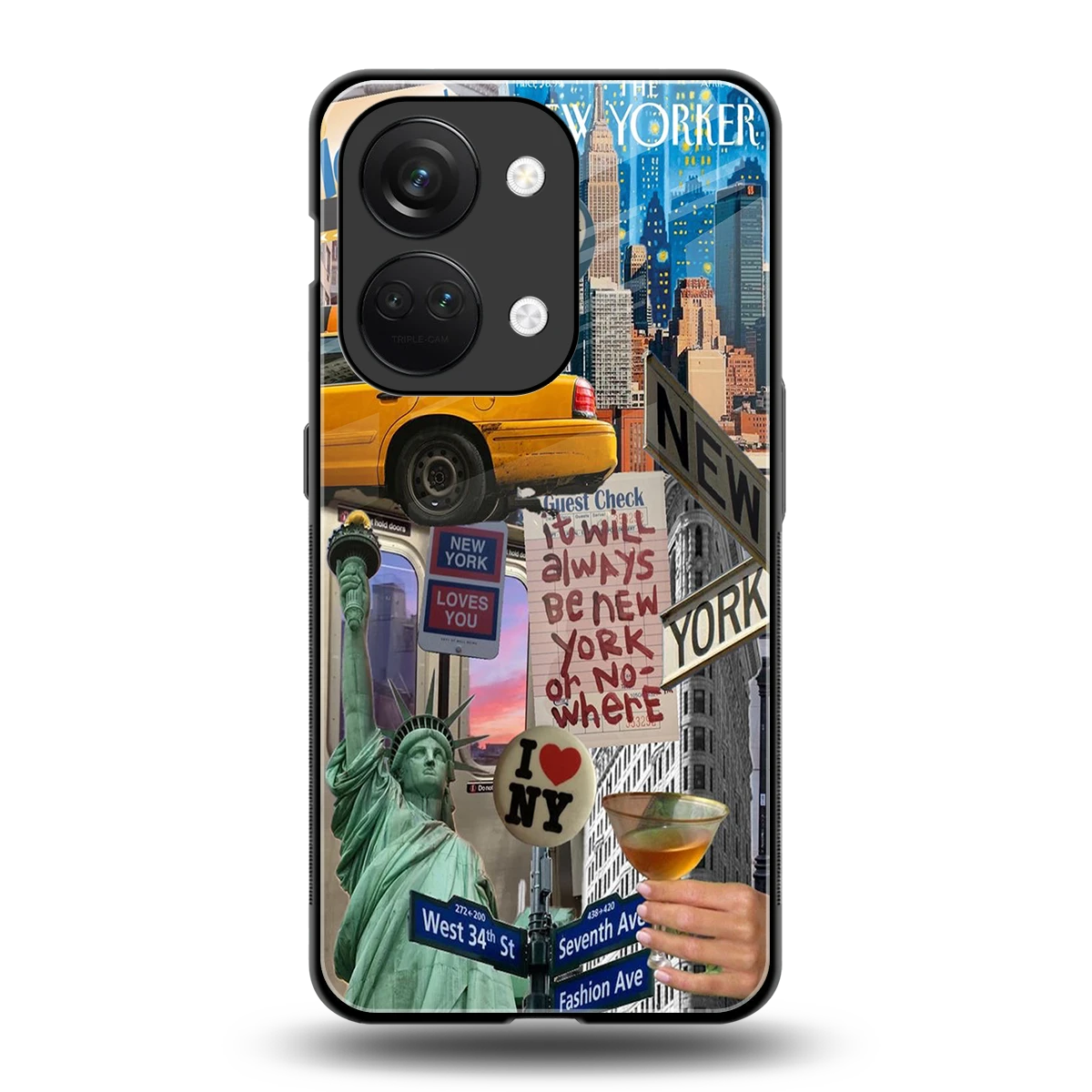 NY Forever back phone cover | glass case for oneplus nord 3