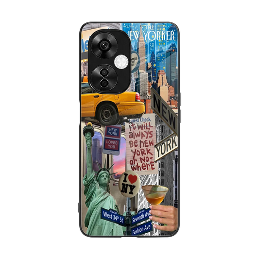 NY Forever back phone cover | glass case for oneplus nord ce 3 lite