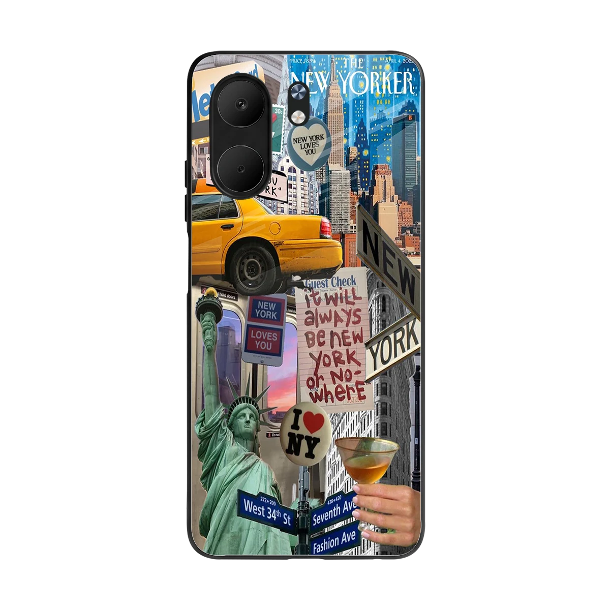 NY Forever back phone cover | glass case for oppo a5x 5g