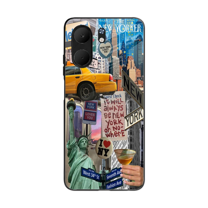 NY Forever back phone cover | glass case for oppo a5x 5g