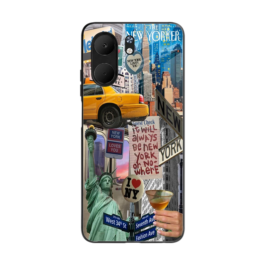 NY Forever back phone cover | glass case for oppo a5x 5g