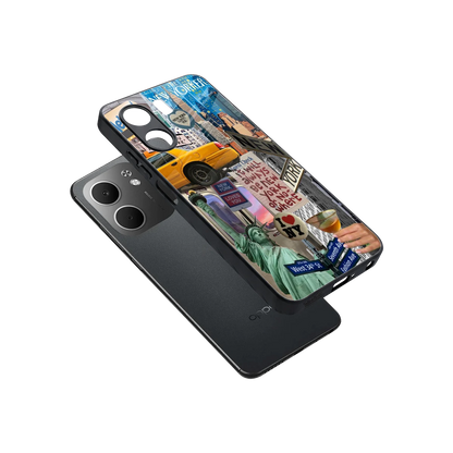 NY Forever sleek oppo a5x 5g cover with tempered glass back and TPU edges