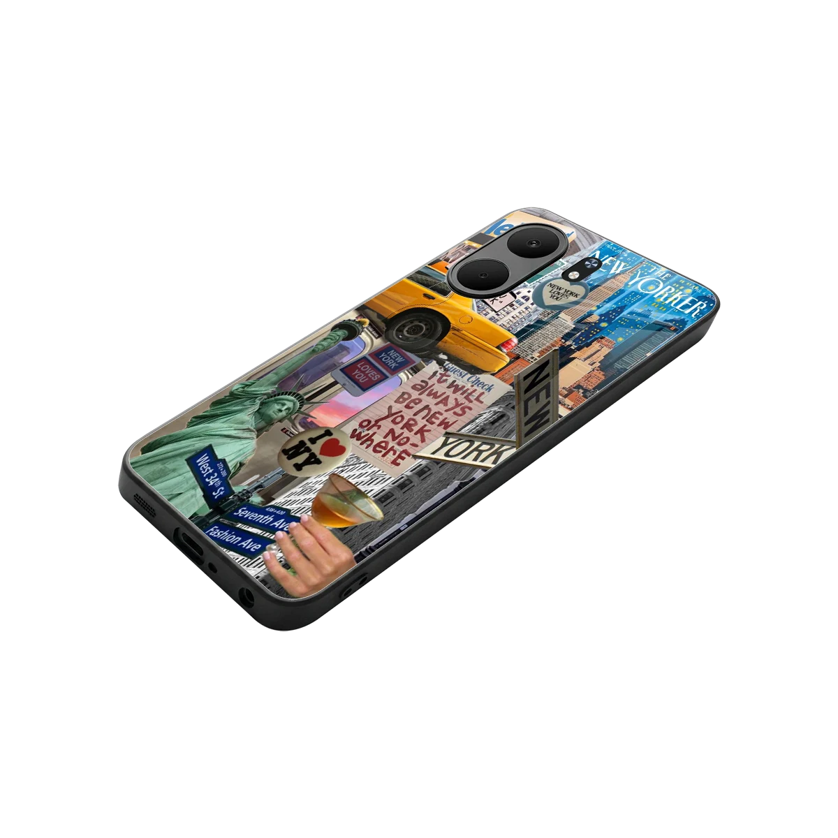 NY Forever stylish phone case for oppo a5x 5g | glossy glass and slim fit