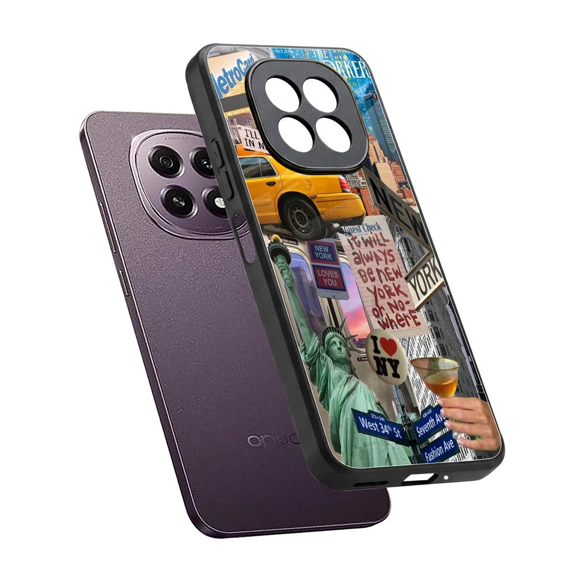 NY Forever sleek oppo f29 5g cover with tempered glass back and TPU edges