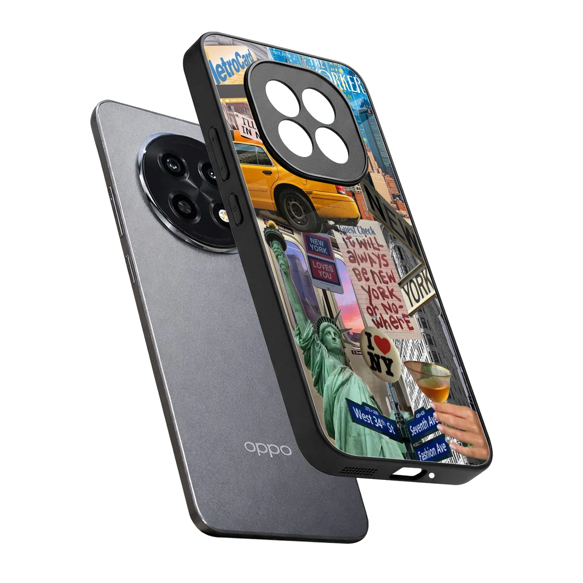 NY Forever sleek oppo f29 pro 5g cover with tempered glass back and TPU edges