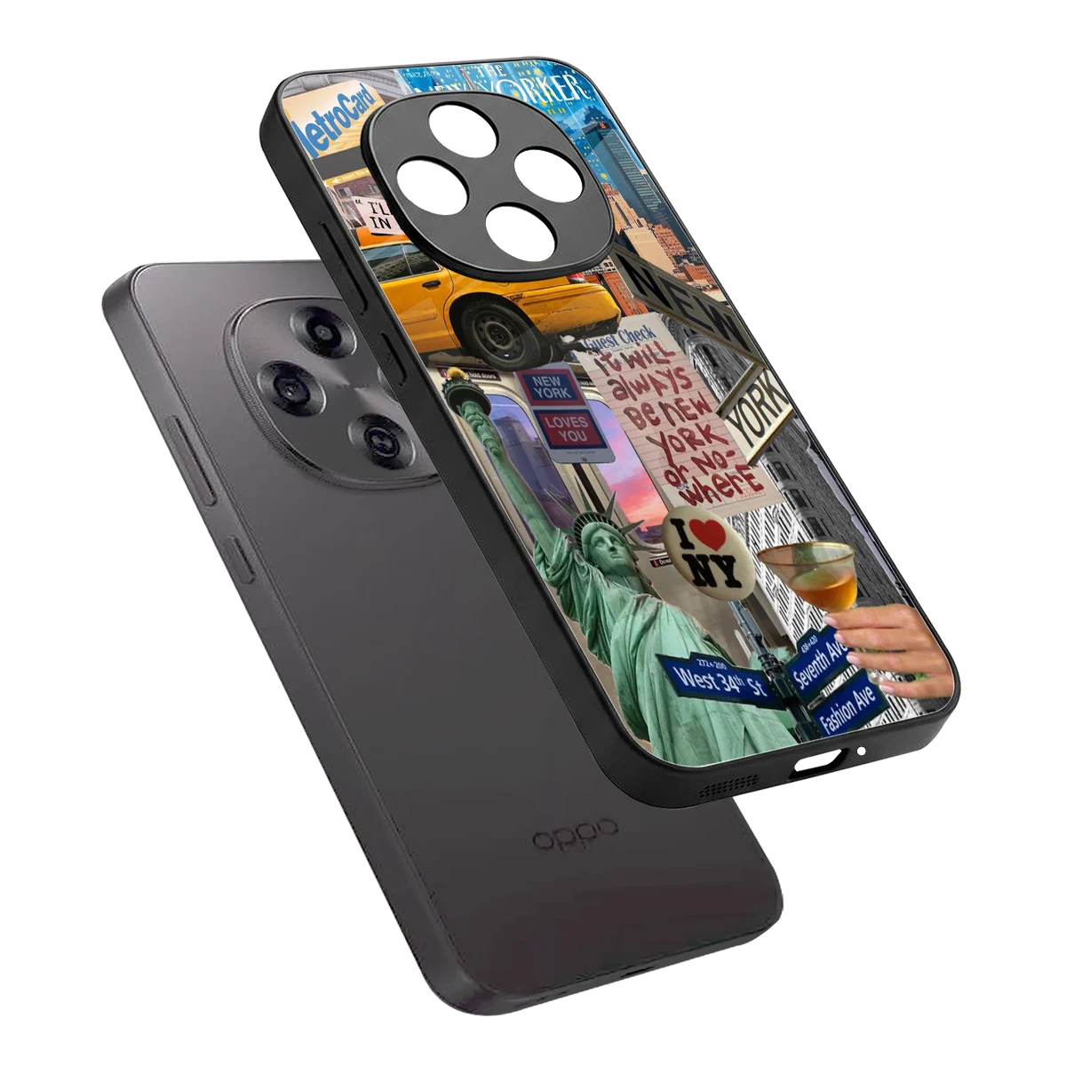 NY Forever sleek oppo f31 pro 5g cover with tempered glass back and TPU edges