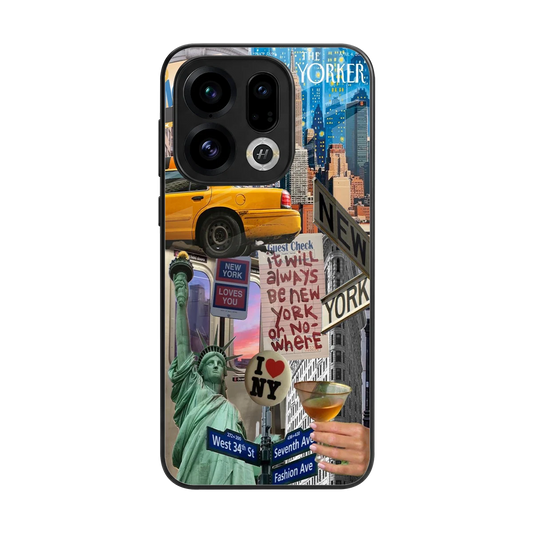 NY Forever back phone cover | glass case for oppo find x9