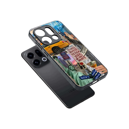 NY Forever sleek oppo find x9 cover with tempered glass back and TPU edges