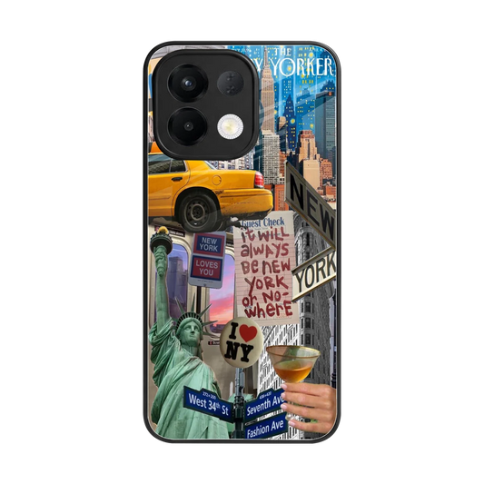 NY Forever back phone cover | glass case for oppo k13 5g