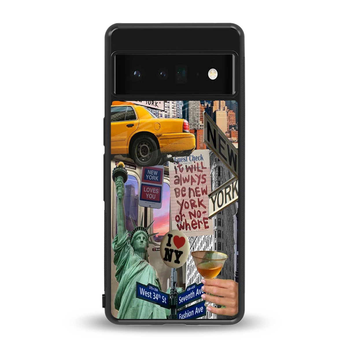 NY Forever back phone cover | glass case for google pixel 6 pro