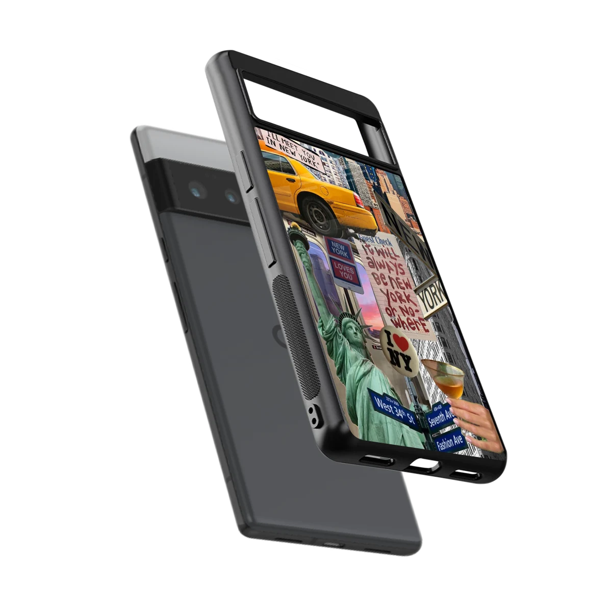 NY Forever sleek google pixel 6 pro cover with tempered glass back and TPU edges