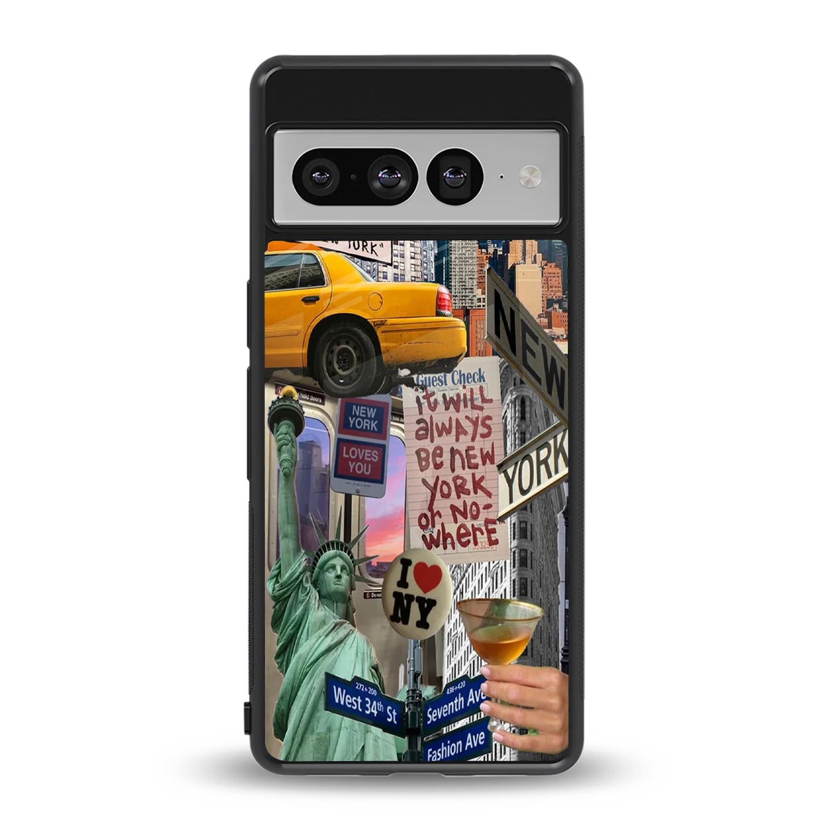 NY Forever back phone cover | glass case for google pixel 7 pro