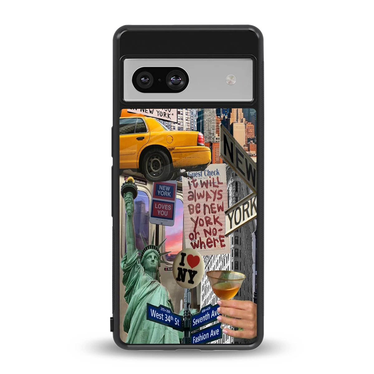 NY Forever back phone cover | glass case for google pixel 7