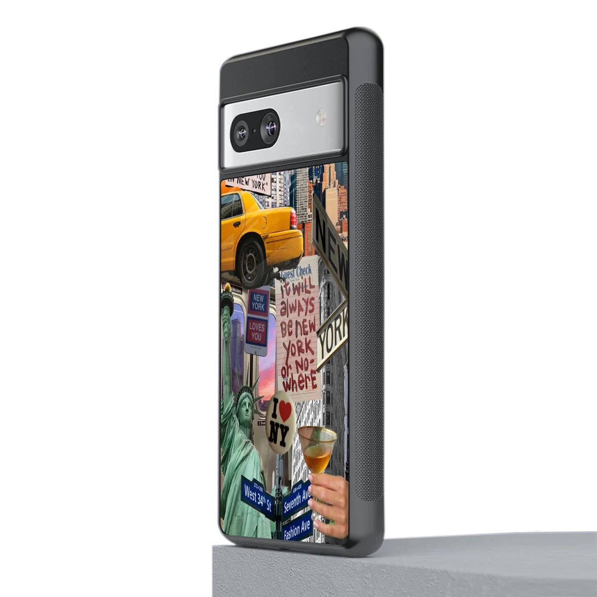 NY Forever stylish phone case for google pixel 7a | glossy glass and slim fit