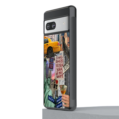 NY Forever stylish phone case for google pixel 7 | glossy glass and slim fit