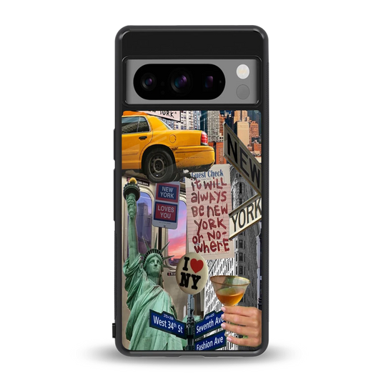 NY Forever back phone cover | glass case for google pixel 8 pro