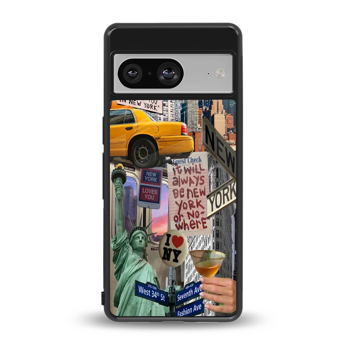 NY Forever back phone cover | glass case for google pixel 8