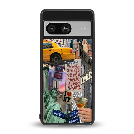NY Forever back phone cover | glass case for google pixel 8
