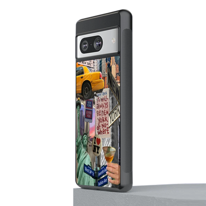 NY Forever stylish phone case for google pixel 8 | glossy glass and slim fit