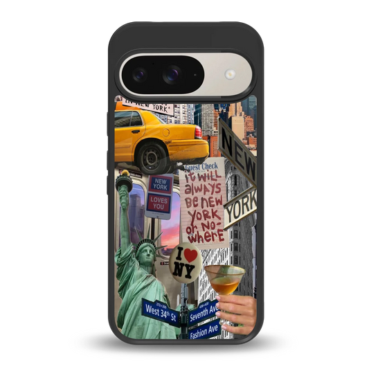 NY Forever back phone cover | glass case for google pixel 9