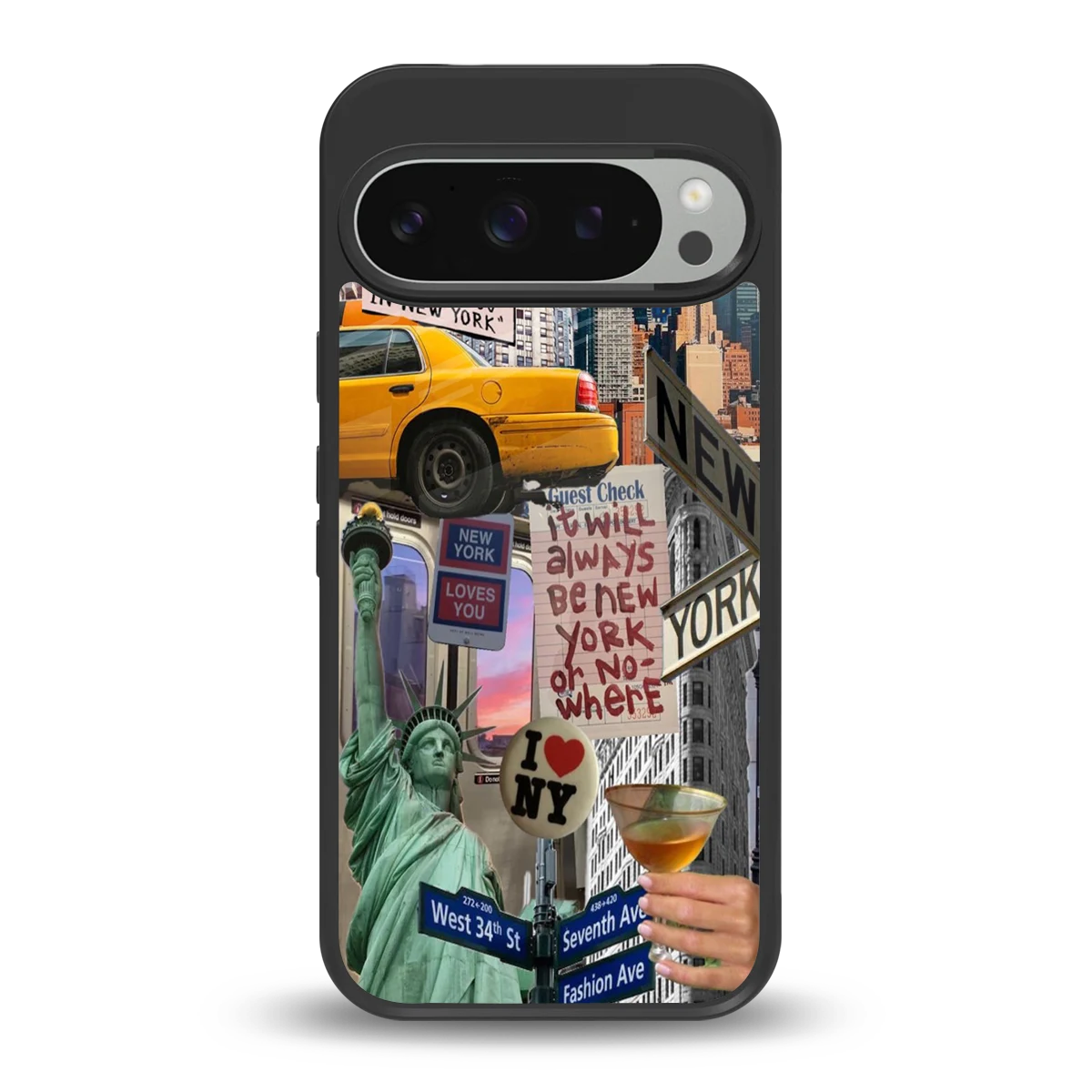 NY Forever back phone cover | glass case for google pixel 9 pro xl