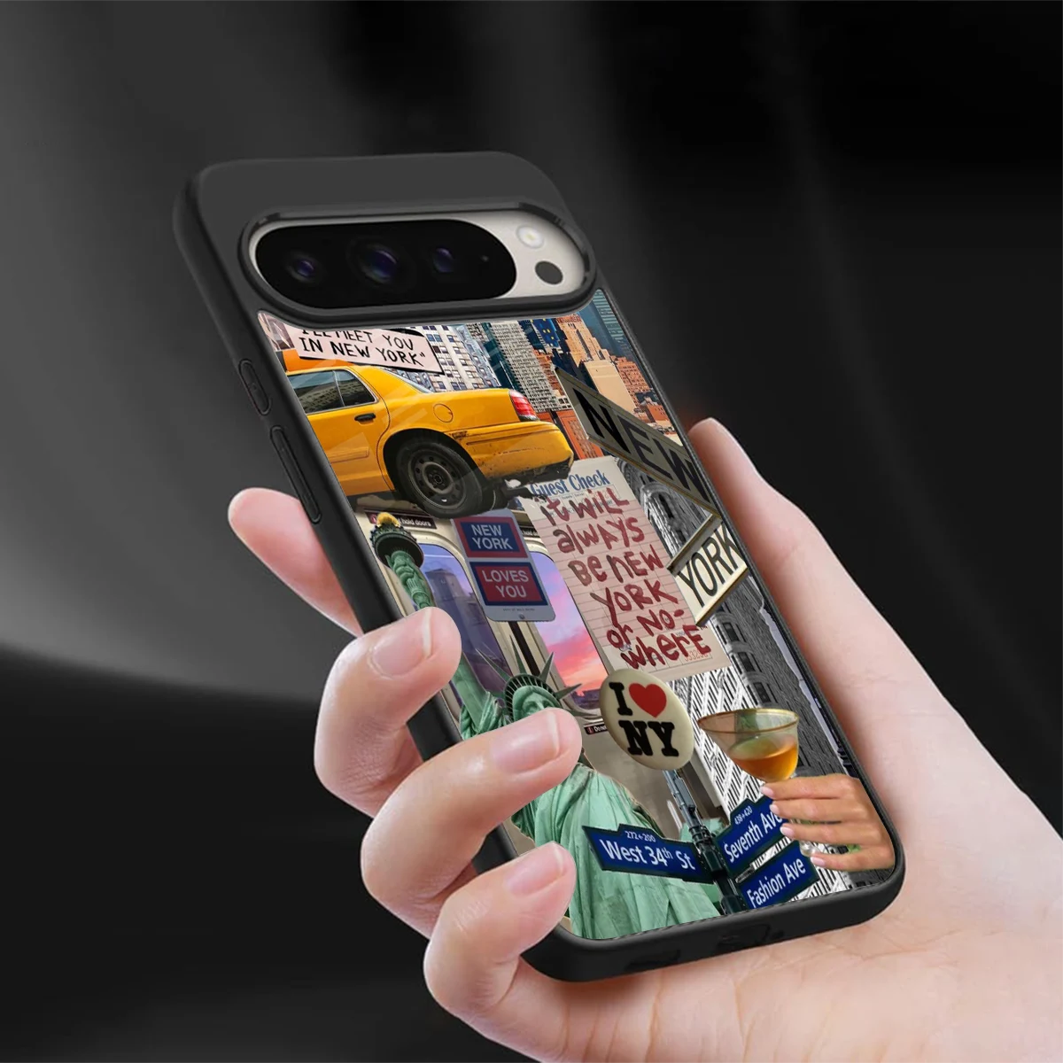 NY Forever sleek google pixel 9 pro xl cover with tempered glass back and TPU edges