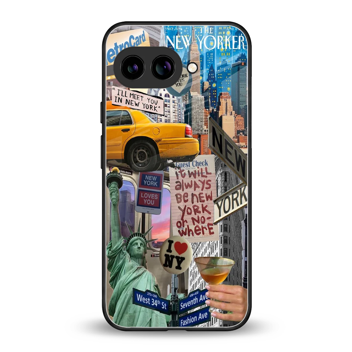 NY Forever back phone cover | glass case for google pixel 10a