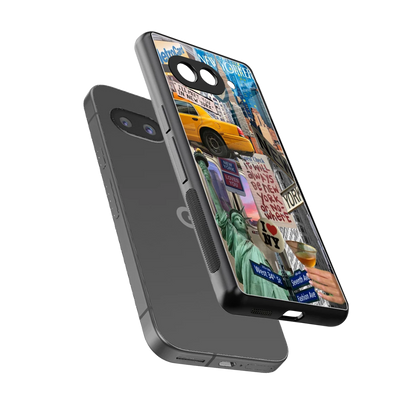 NY Forever sleek google pixel 10a cover with tempered glass back and TPU edges