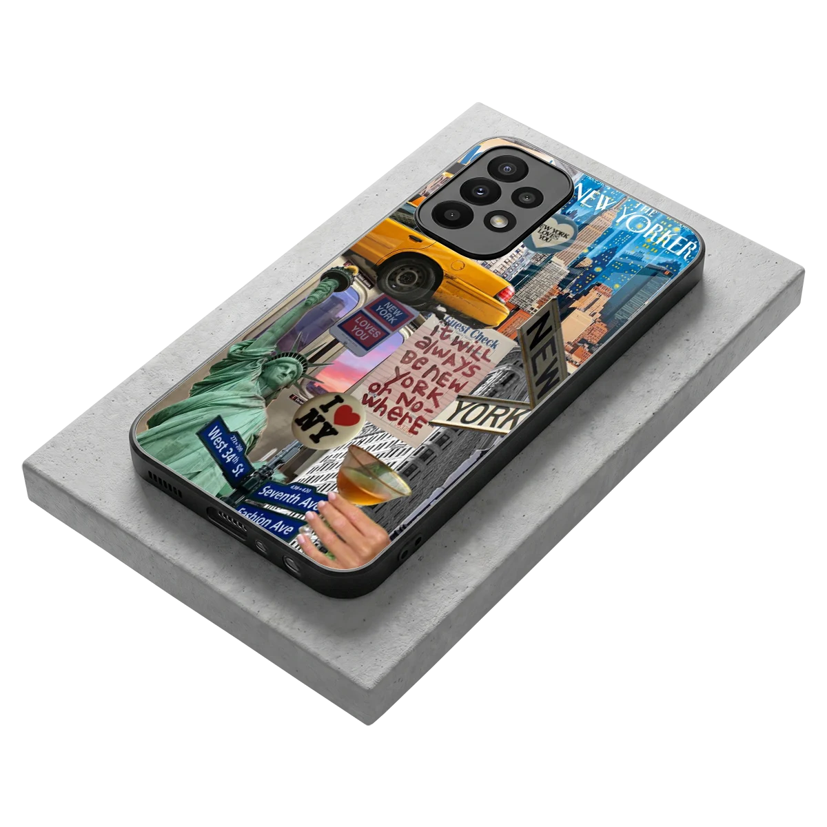 NY Forever stylish phone case for samsung galaxy a23 | glossy glass and slim fit