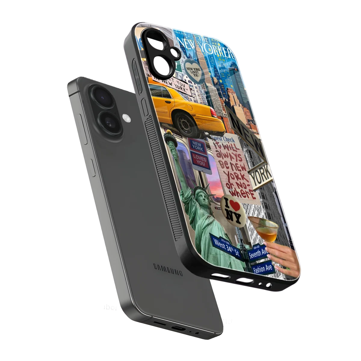 NY Forever sleek samsung galaxy a06 5g cover with tempered glass back and TPU edges