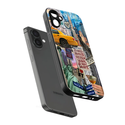 NY Forever sleek samsung galaxy a06 5g cover with tempered glass back and TPU edges