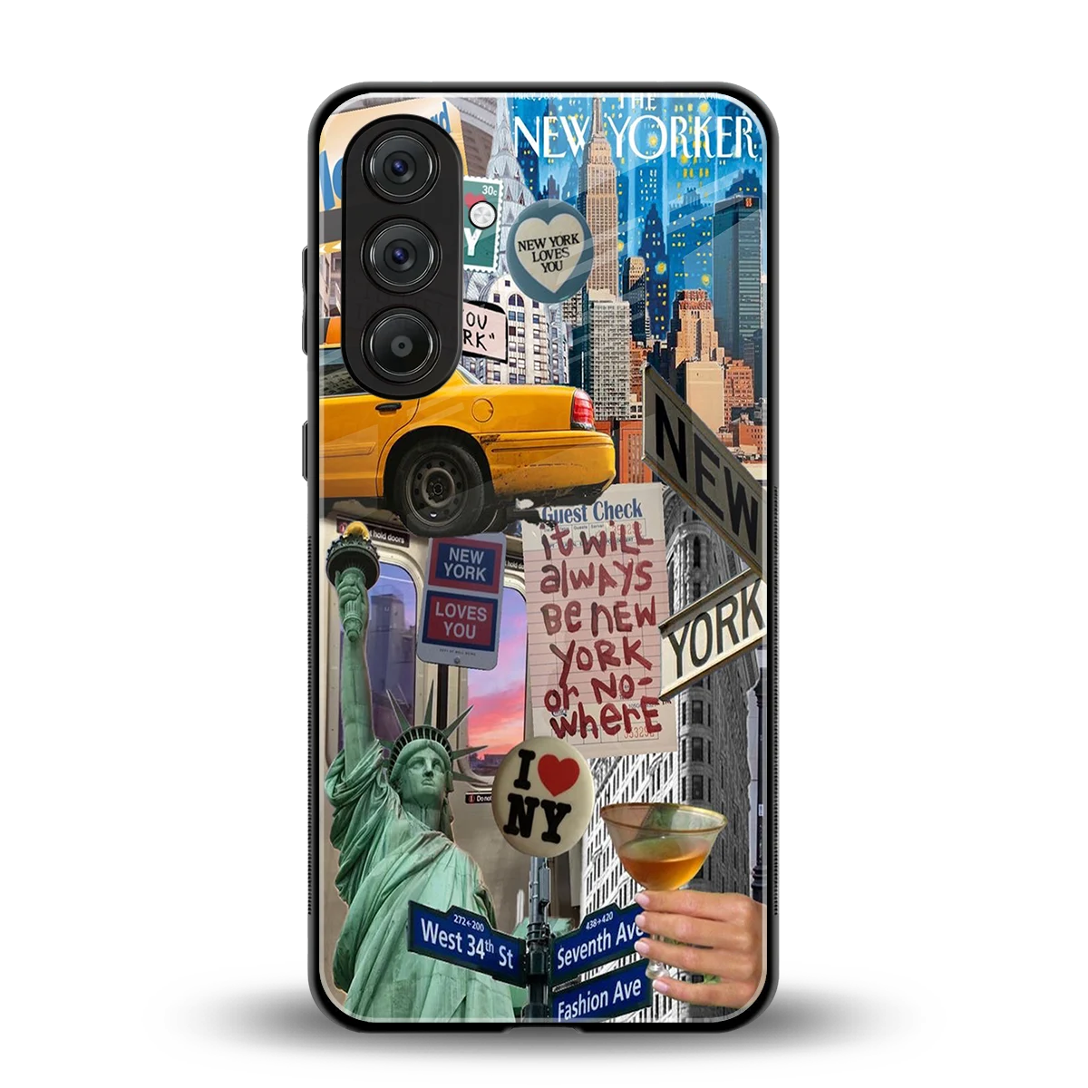 NY Forever back phone cover | glass case for samsung galaxy m35 5g