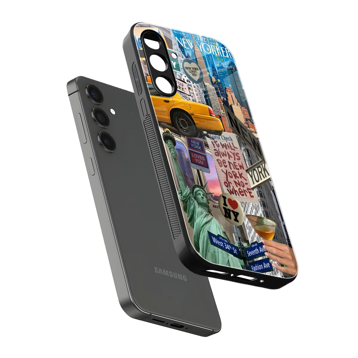 NY Forever sleek samsung galaxy m35 5g cover with tempered glass back and TPU edges