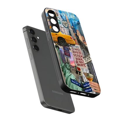 NY Forever sleek samsung galaxy m35 5g cover with tempered glass back and TPU edges