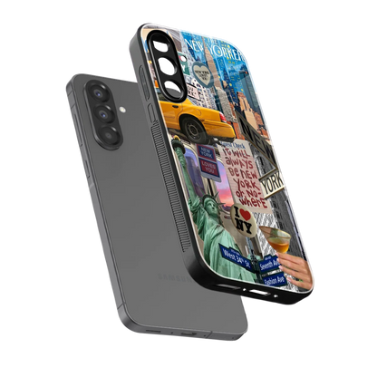 NY Forever sleek samsung galaxy a56 5g cover with tempered glass back and TPU edges