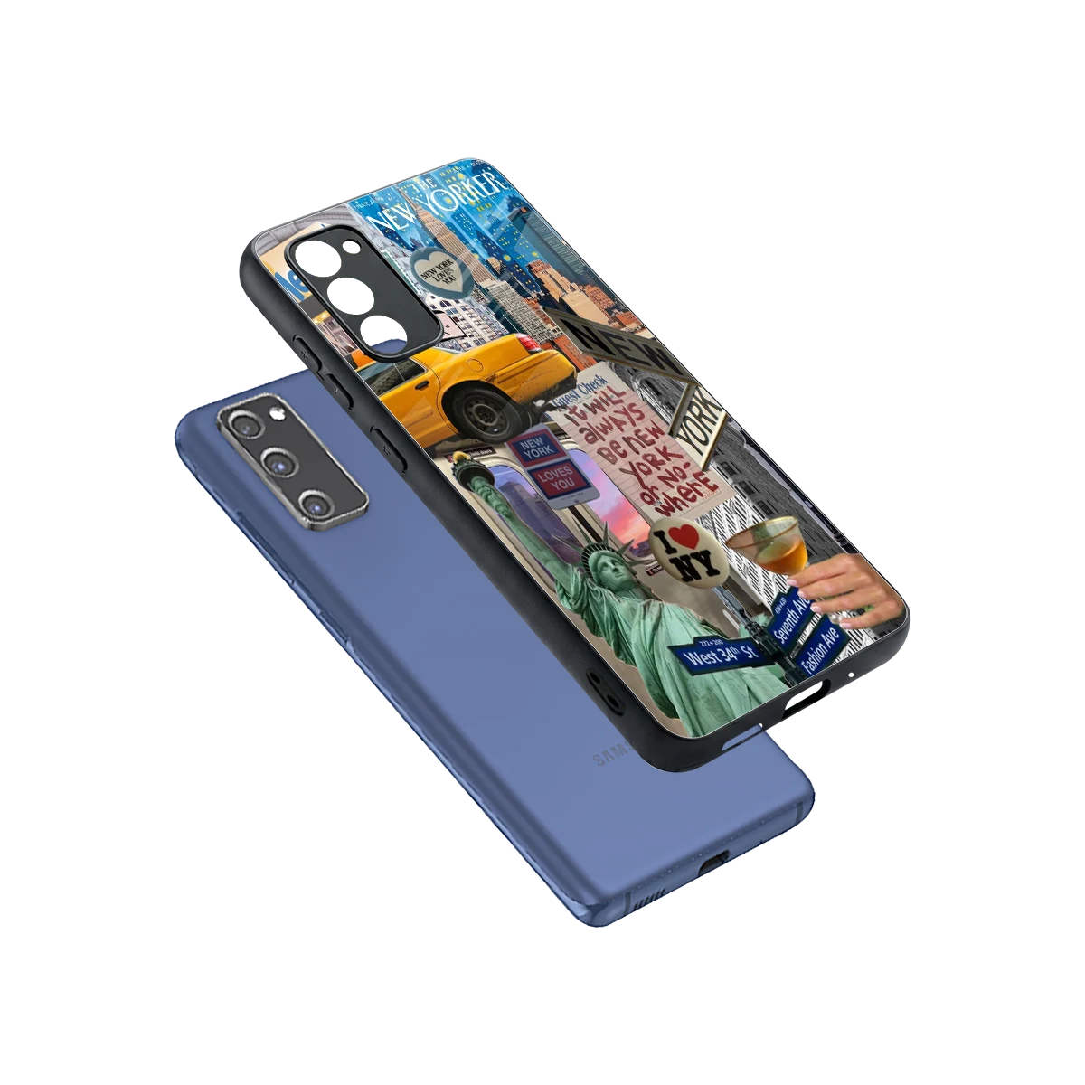 NY Forever sleek samsung galaxy s20 fe cover with tempered glass back and TPU edges