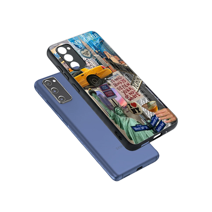 NY Forever sleek samsung galaxy s20 fe cover with tempered glass back and TPU edges
