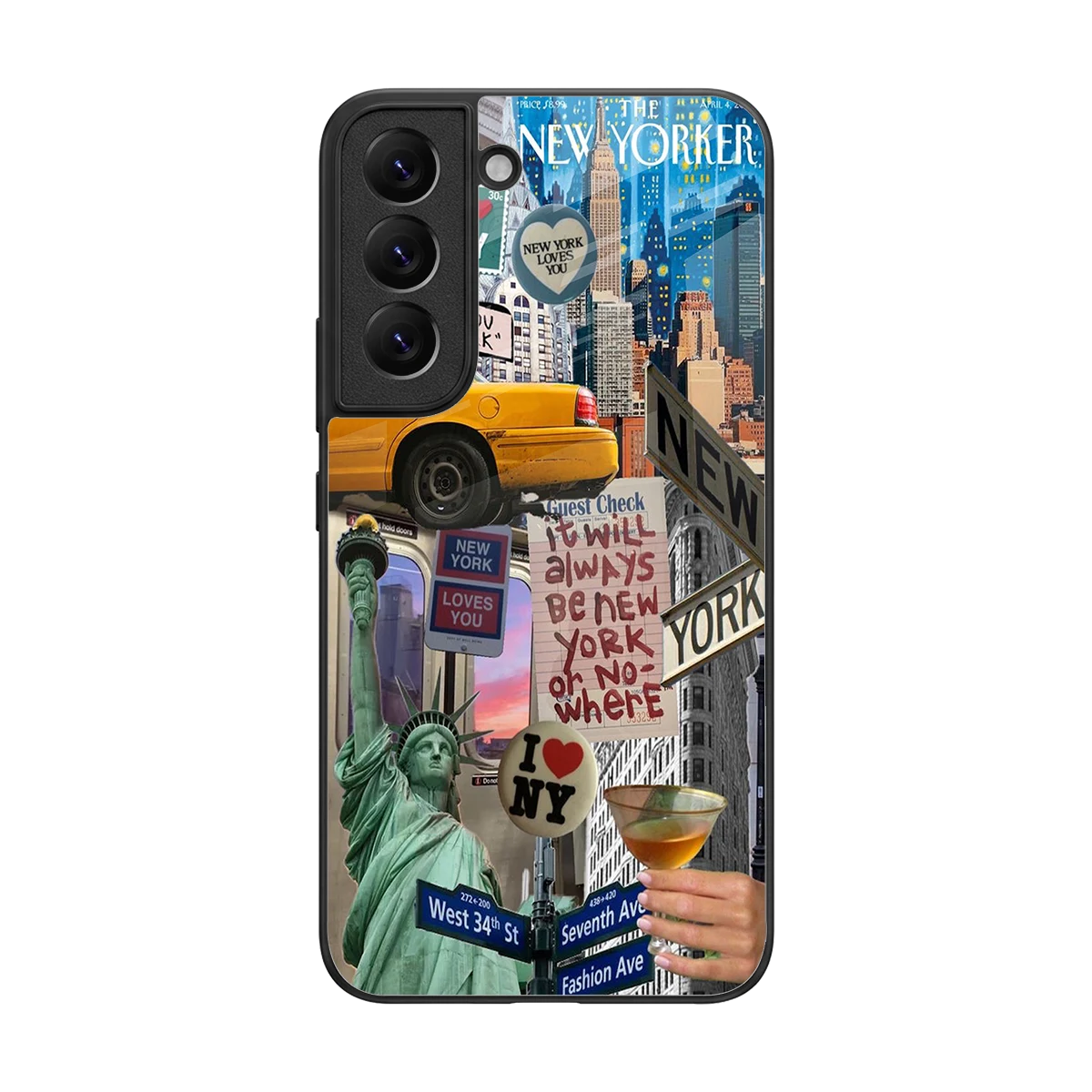 NY Forever back phone cover | glass case for samsung galaxy s22