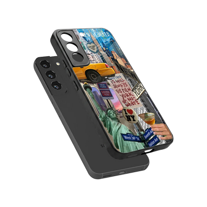 NY Forever sleek samsung galaxy s22 cover with tempered glass back and TPU edges