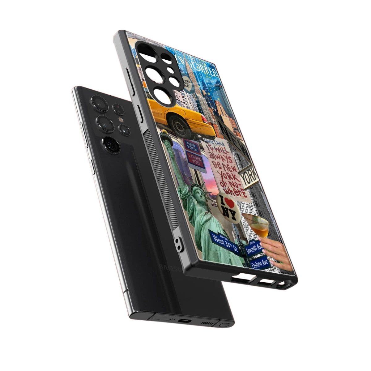 NY Forever sleek samsung galaxy s23 ultra cover with tempered glass back and TPU edges