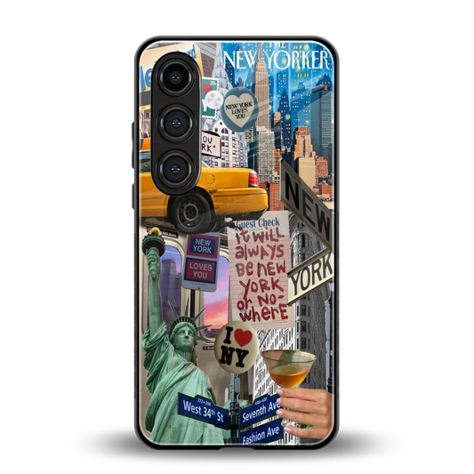NY Forever back phone cover | glass case for samsung galaxy s25