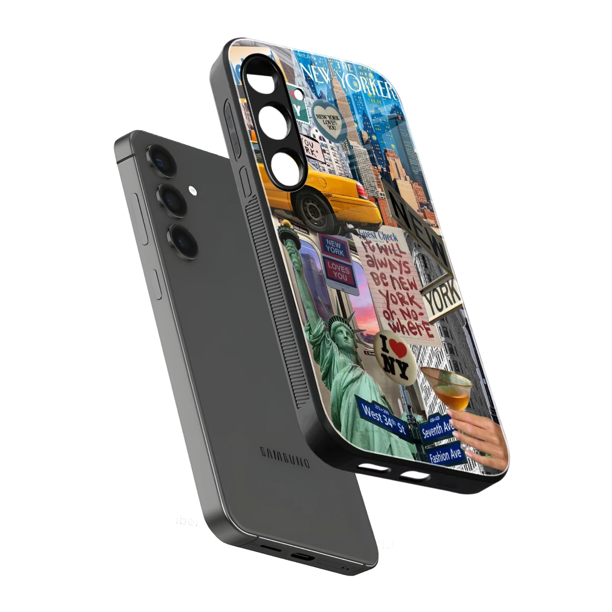 NY Forever sleek samsung galaxy s24 cover with tempered glass back and TPU edges
