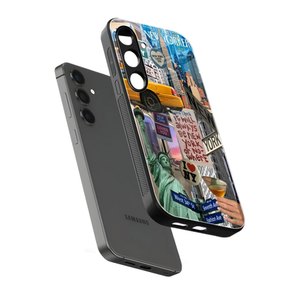 NY Forever sleek samsung galaxy s24 cover with tempered glass back and TPU edges
