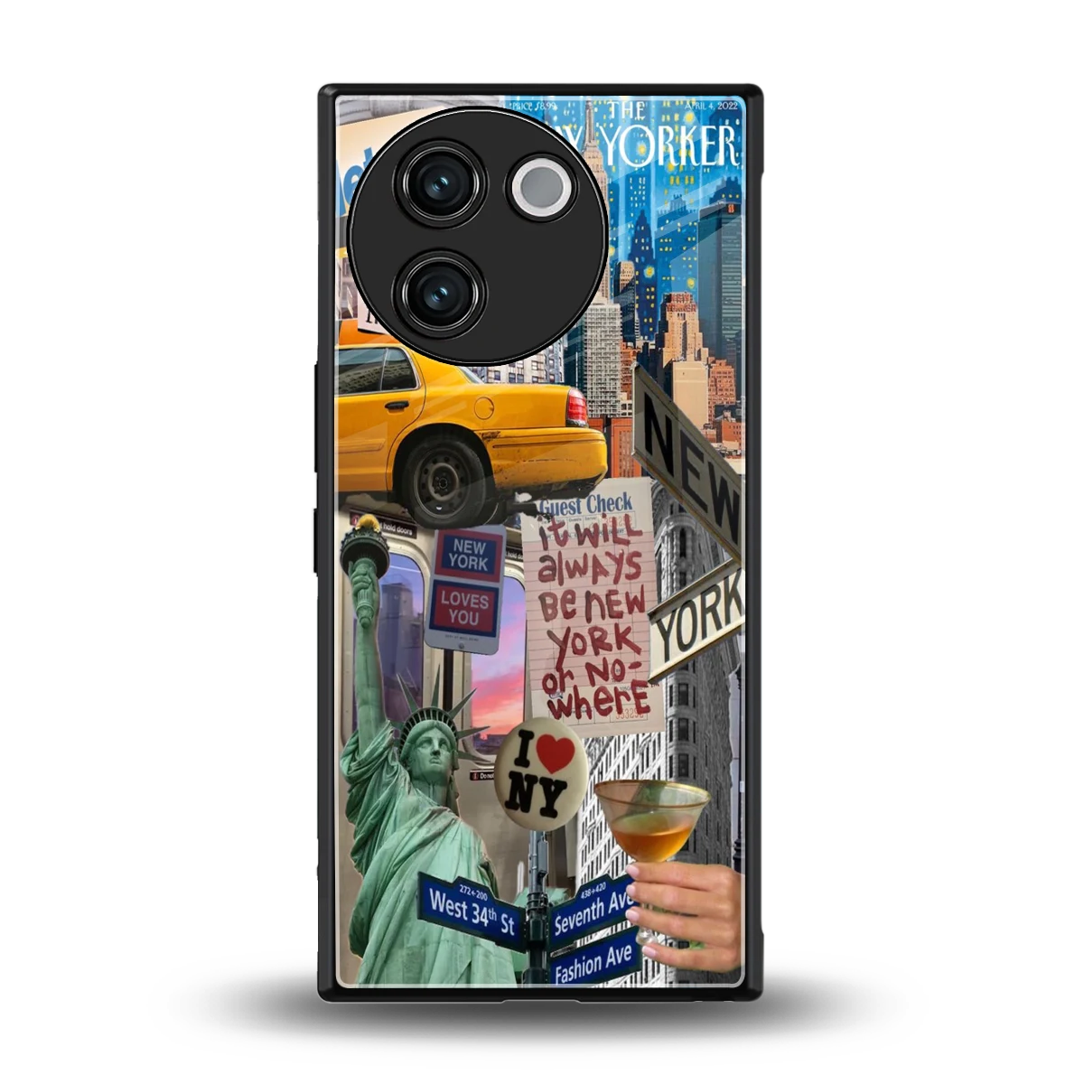 NY Forever back phone cover | glass case for vivo v30e