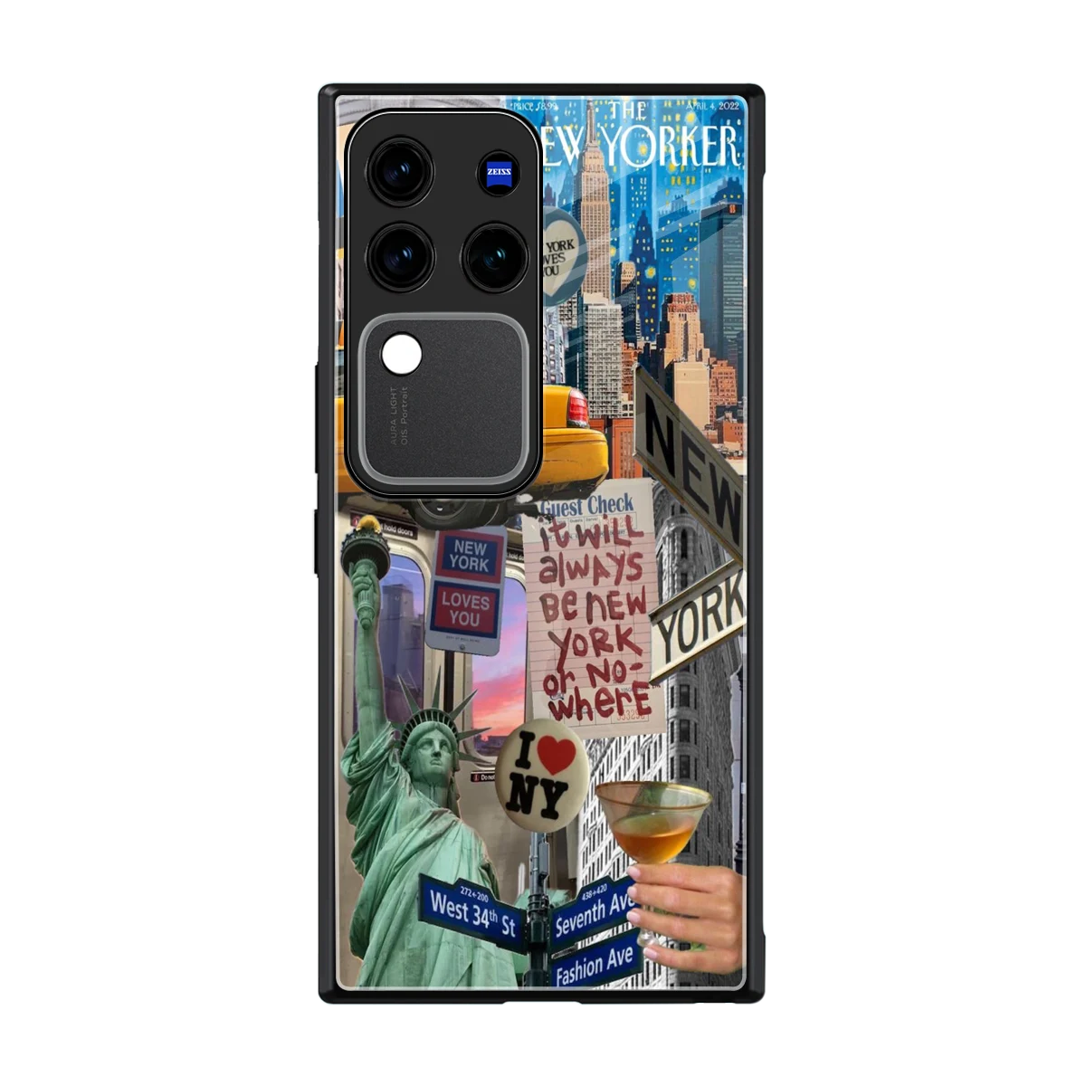 NY Forever back phone cover | glass case forvivo v30 pro