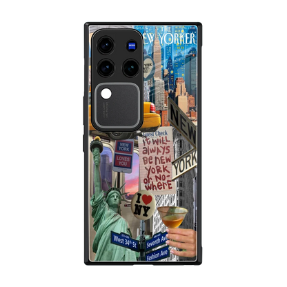 NY Forever back phone cover | glass case forvivo v30 pro